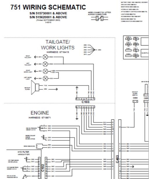 BOBCAT 753 WIRING ELECTRICAL SCHEMATIC MANUAL - PDF FILE
