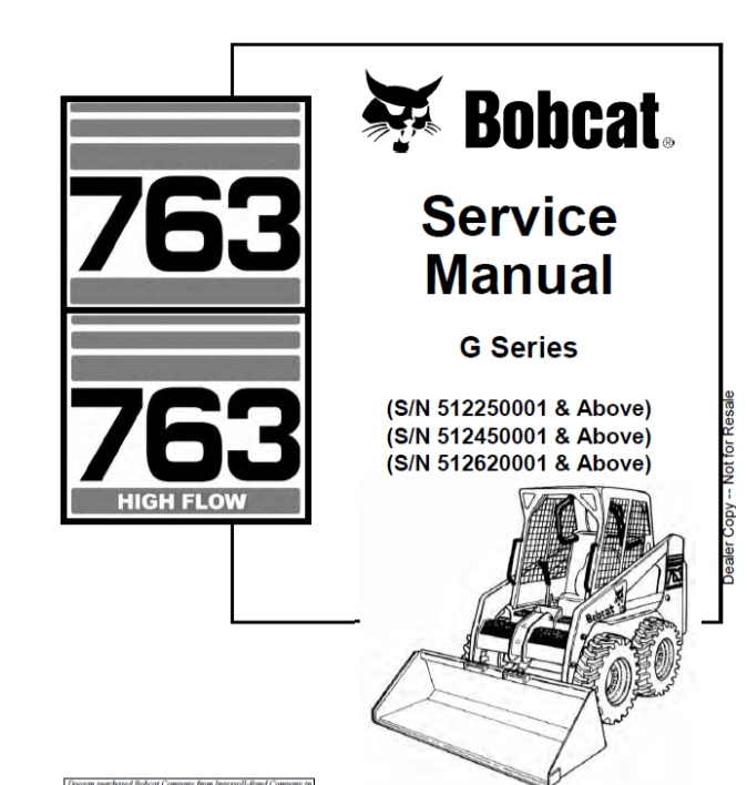 BOBCAT 763 & 763 HIGH FLOW G SERIES LOADER SERVICE MANUAL 6900977 - PDF FILE