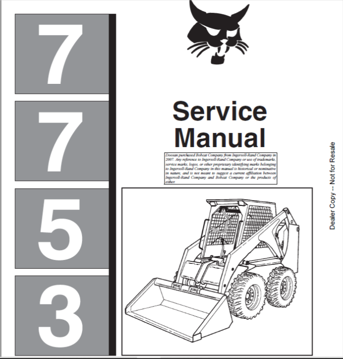 BOBCAT 7753 LOADER SERVICE MANUAL 6720899 - PDF FILE