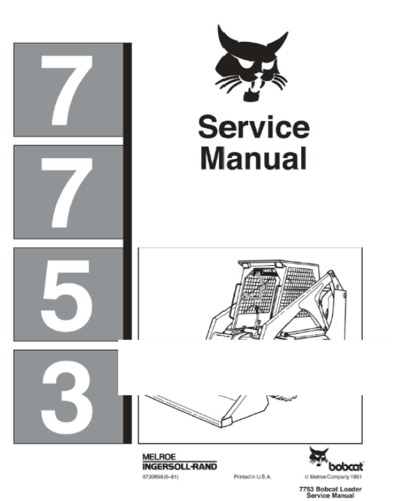 BOBCAT 7753 SKID STEER LOADER SERVICE REPAIR MANUAL - PDF FILE