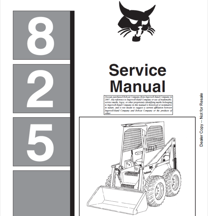 BOBCAT 825 LOADER SERVICE MANUAL 6549899 - PDF FILE