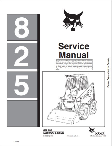 BOBCAT 825 SERVICE MANUAL (6549899) - PDF FILE