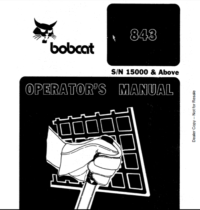 BOBCAT 843 LOADER OPERATOR MANUAL 15000 - PDF FILE