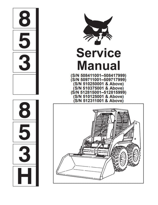 BOBCAT 853 853H Skid Steer Loader Service Repair PDF