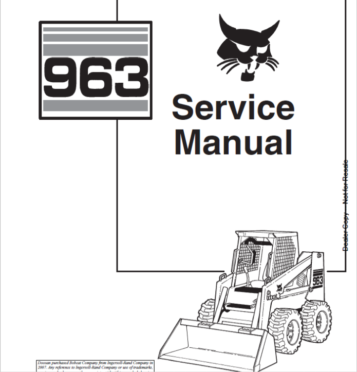 BOBCAT 963 LOADER SERVICE MANUAL 6724545 - PDF FILE