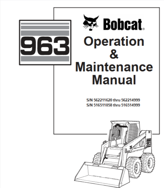BOBCAT 963 OPERATION & MAINTENANCE MANUAL - PDF FILE