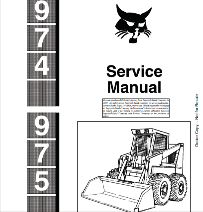 BOBCAT 974, 975 LOADER SERVICE MANUAL 6556214 - PDF FILE