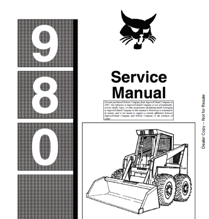 BOBCAT 980 LOADER SERVICE MANUAL 6570341 - PDF FILE