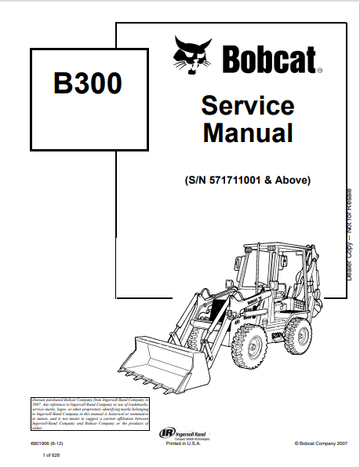 BOBCAT B300 SERVICE MANUAL (6901906) - PDF FILE