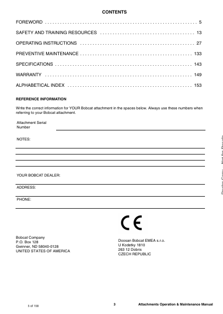 BOBCAT BUD4454, BUD4445, BUD4452, BUD4546, BUD4475, BUD4476 (7266222ENGB) OPERATION AND MAINTENANCE MANUAL PDF FILE