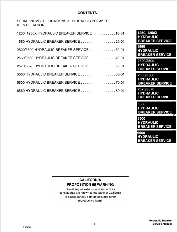 BOBCAT HYDRAULIC BREAKER (6720280) SERVICE MANUAL PDF DOWNLOAD