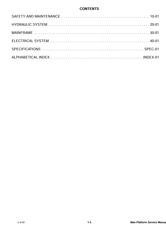 BOBCAT MAN PLATFORM (6990965) SERVICE MANUAL PDF FILE
