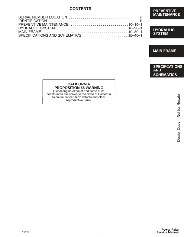 BOBCAT POWER RAKE (6900891) SERVICE MANUAL PDF DOWNLOAD