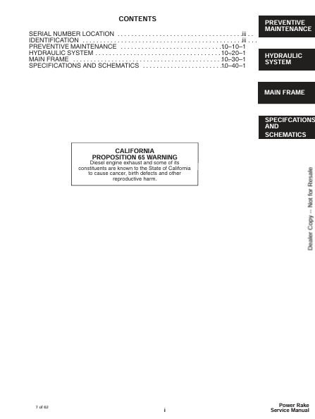 BOBCAT POWER RAKE (6900891) SERVICE MANUAL PDF FILE