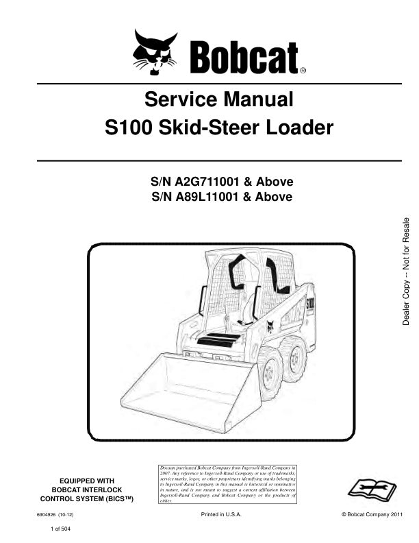 S100 A2G711001 A89L11001 & Up Service Information 6904926 - PDF