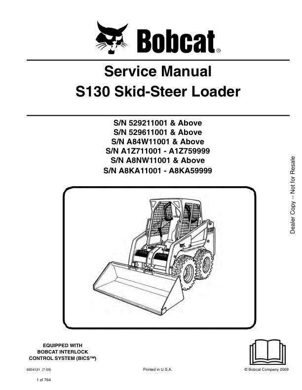S130 Skid Steer Loader Service Information 6904121 - PDF
