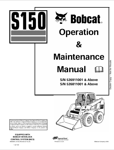 BOBCAT S150 OPERATION & MAINTENANCE MANUAL (6902684) - PDF FILE
