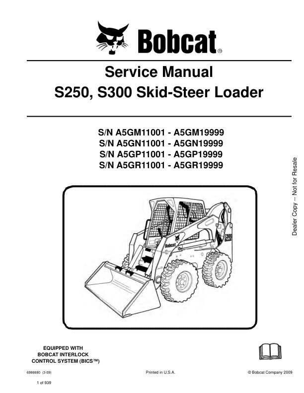 S250 S300 Skid Steer Loader Service Information 6986680 - PDF