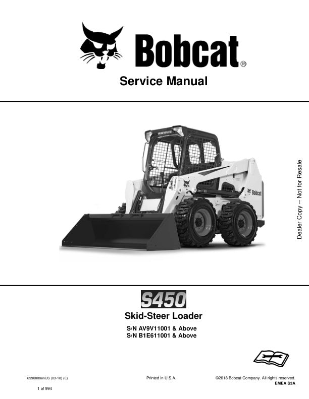 S450 AV9V11001 B1E611001 & Up Service Information 6990808 - PDF