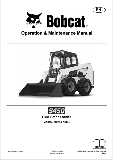 BOBCAT S450 SKID-STEER LOADER OPERATION & MAINTENANCE MANUAL (7397846) - PDF FILE