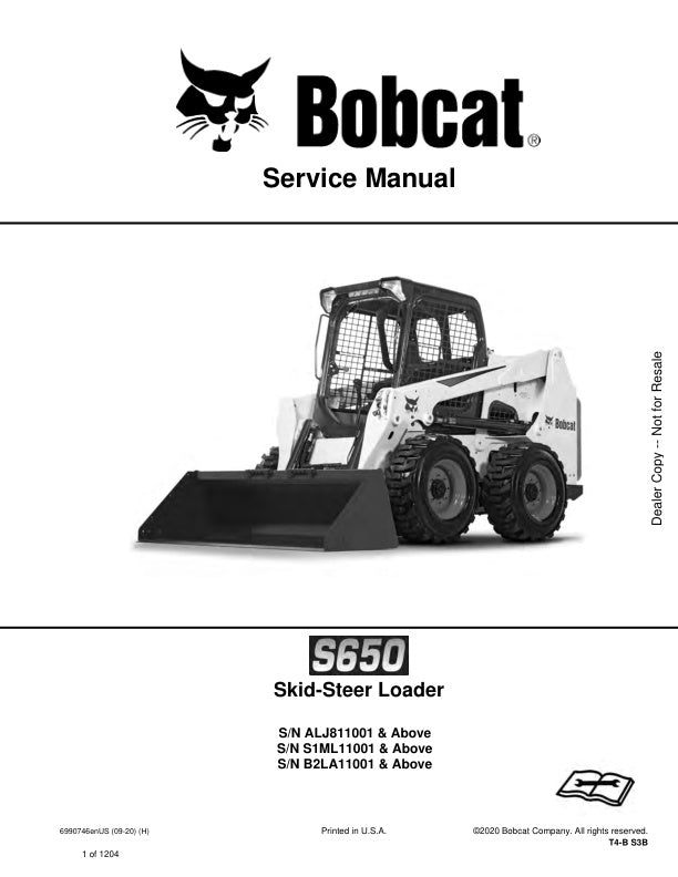 S650 ALJ811001 S1ML11001 B2LA11001 & Up Service Information 6990746 - PDF