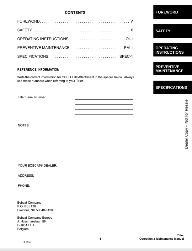 BOBCAT 52, 68 SWEEPER (6722851) OPERATION & MAINTENANCE MANUAL PDF DOWNLOAD