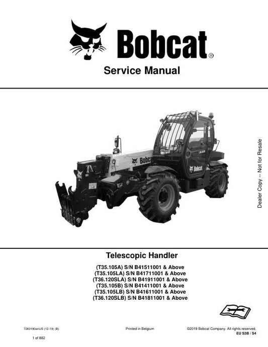 BOBCAT T35.105A T35.105LA T36.120SLA T35.105B T35.105LB T36.120SLB Service Information 7283190 PDF