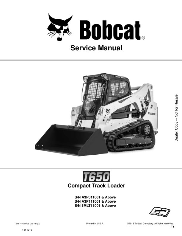 T650 A3P011001 A3P111001 1MLT11001 & Up Service Information 6987172 - PDF