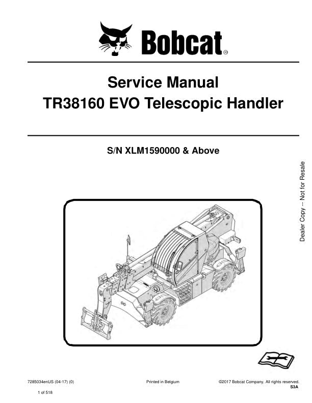 Bobcat TR38160 EVO XLM1590000 & Up Service Information 7285034 (04-17)
