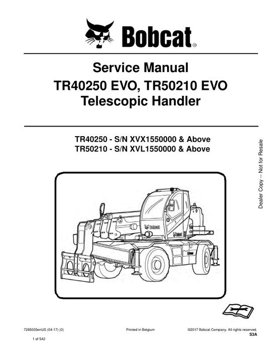 BOBCAT TR40250 EVO TR50210 EVO Service Information 7285035 PDF