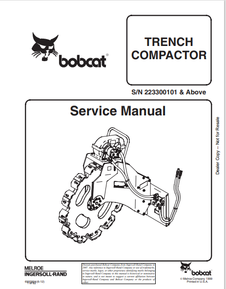 Trench Compactor 6900904 Service & Repair PDF – Construction Equipment