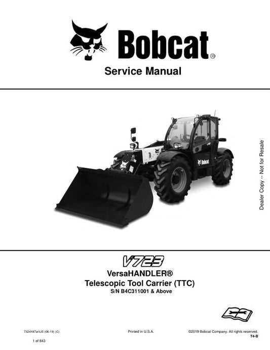 BOBCAT V723 B4C311001 & Up Service Information 7324187 PDF