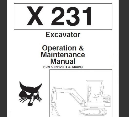 BOBCAT X231 EXCAVATOR OPERATION & MAINTENANCE MANUAL - PFD FILE