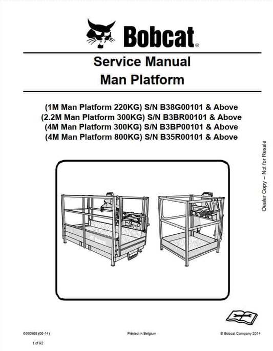 Bobcat 4M Man Platform Service Manual PDF