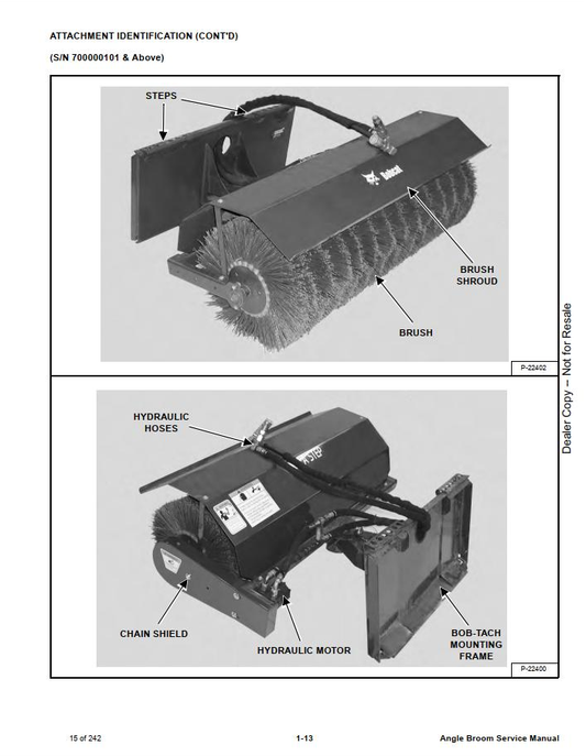 Bobcat Angle Broom 48-84 Service Manual PDF
