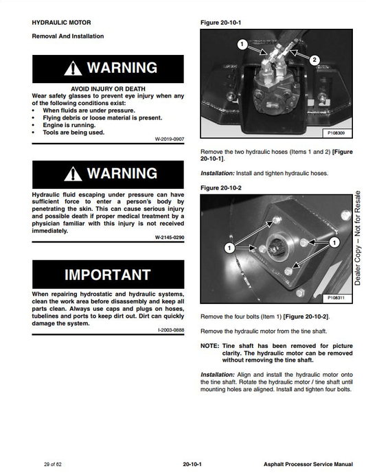Bobcat Asphalt Processor Service Manual PDF