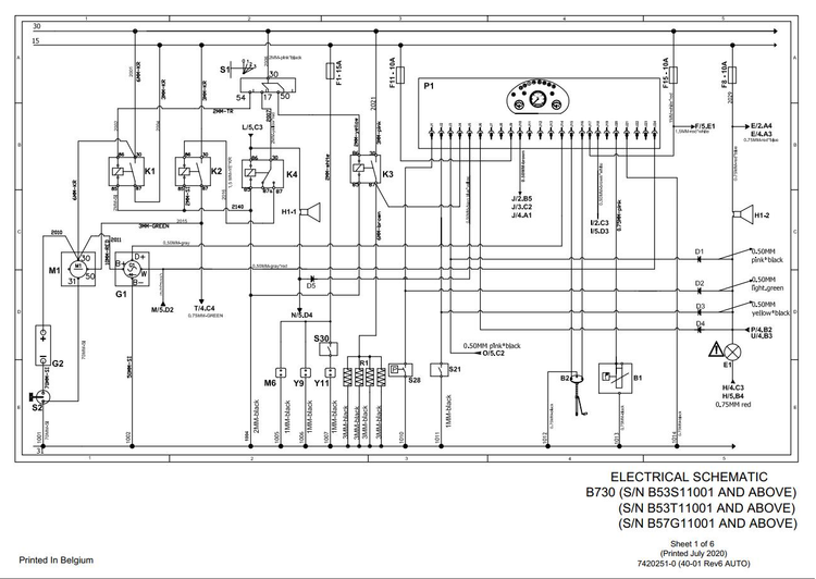 Bobcat Backhoe Loader B730 Electrical and Hydraulic Schematic Manual PDF