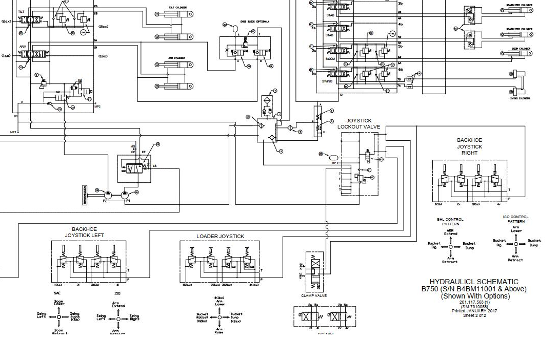 Bobcat Backhoe Loader B750 Electrical and Hydraulic Schematic Manual PDF