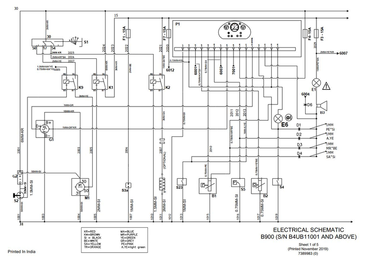 Bobcat Backhoe Loader B900 Electrical and Hydraulic Schematic Manual PDF