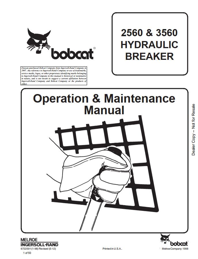 Bobcat Breaker 1250-6560 Operation and Maintenance Manual PDF