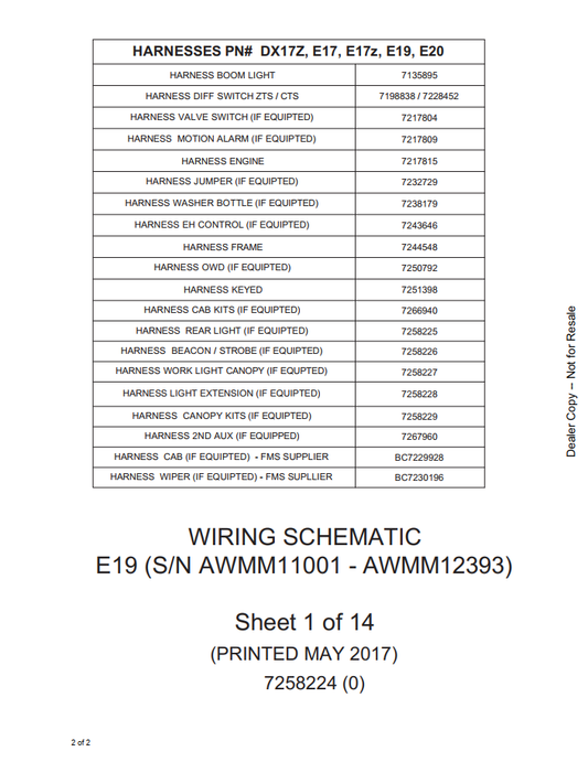 Bobcat E19 Compact Excavator Electrical & Hydraulic Diagram PDF