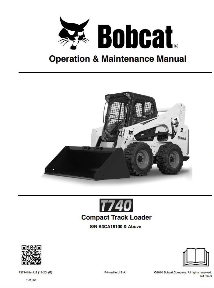 Bobcat Compact Track Loader T740 Operation & Maintenance Manual PDF