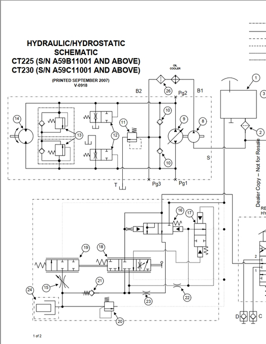 Bobcat CT225–CT230 Compact Tractor Hydraulic & Electrical Schematic Manual PDF
