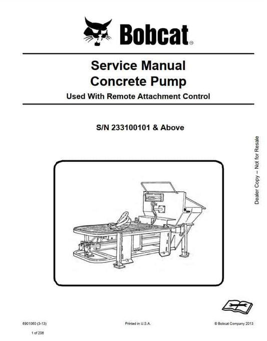 Bobcat Concrete Pump Service Manual PDF