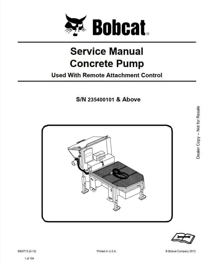 Bobcat Concrete Pump Service Manual PDF