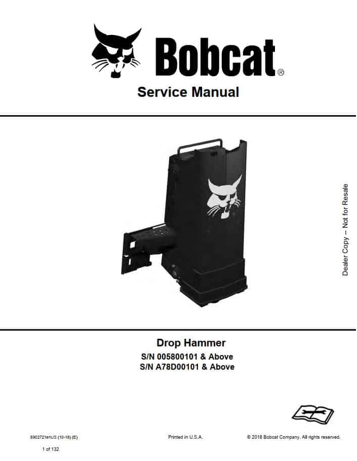 Bobcat Drop Hammer Service Manual PDF
