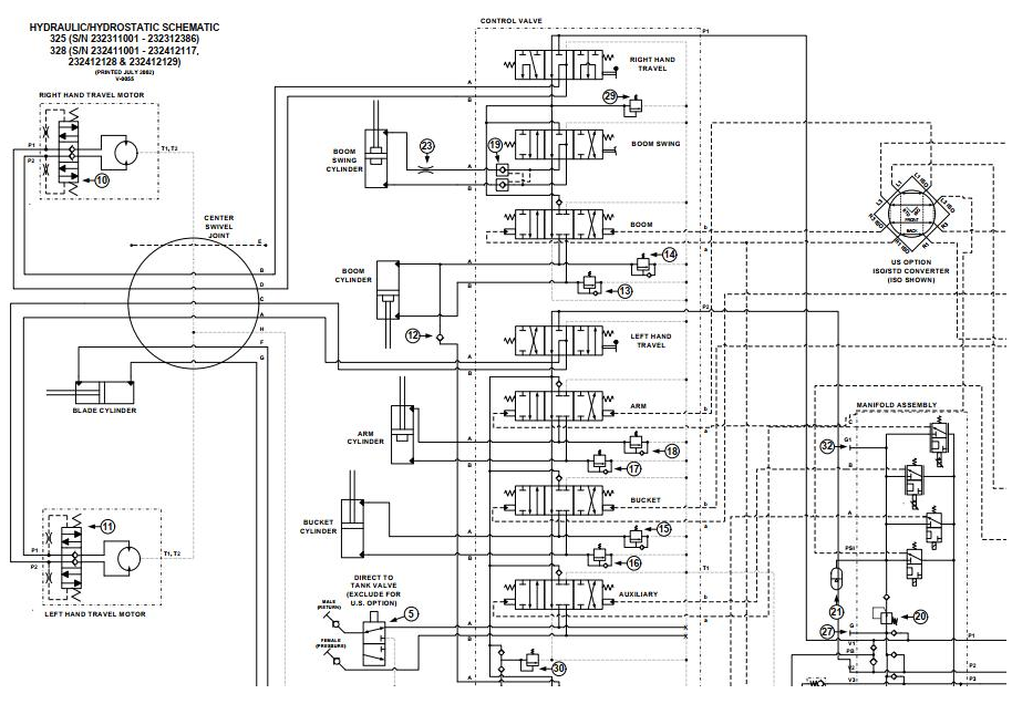 Bobcat Excavator 325, 328 Electrical and Hydraulic Schematic Manual PDF