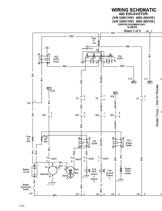 Bobcat 442 Excavator Hydraulic & Electrical Schematic Manual (PDF)