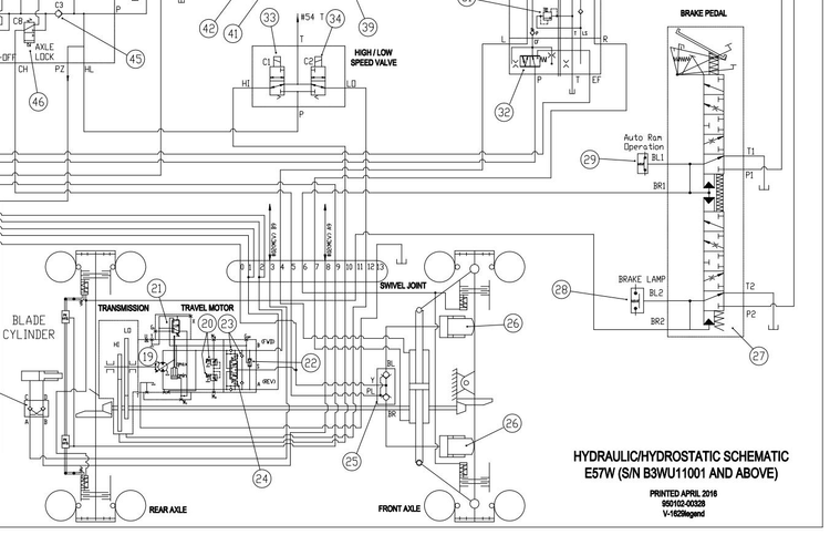 Bobcat Excavator E57W Electrical and Hydraulic Schematic Manual PDF