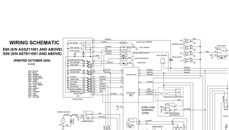 Bobcat E60 Excavator Hydraulic & Electrical Schematic Manual PDF